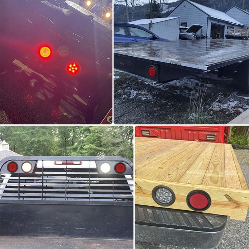 High Intensity 30 LED 4 Inches Trailer Brake Light For Automotive Signal Lamps Waterproof Stop Lamp Easy Installation