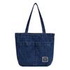 Chic Retro Denim Tote Bag For Women Large Capacity Street Style Shoulder Bag