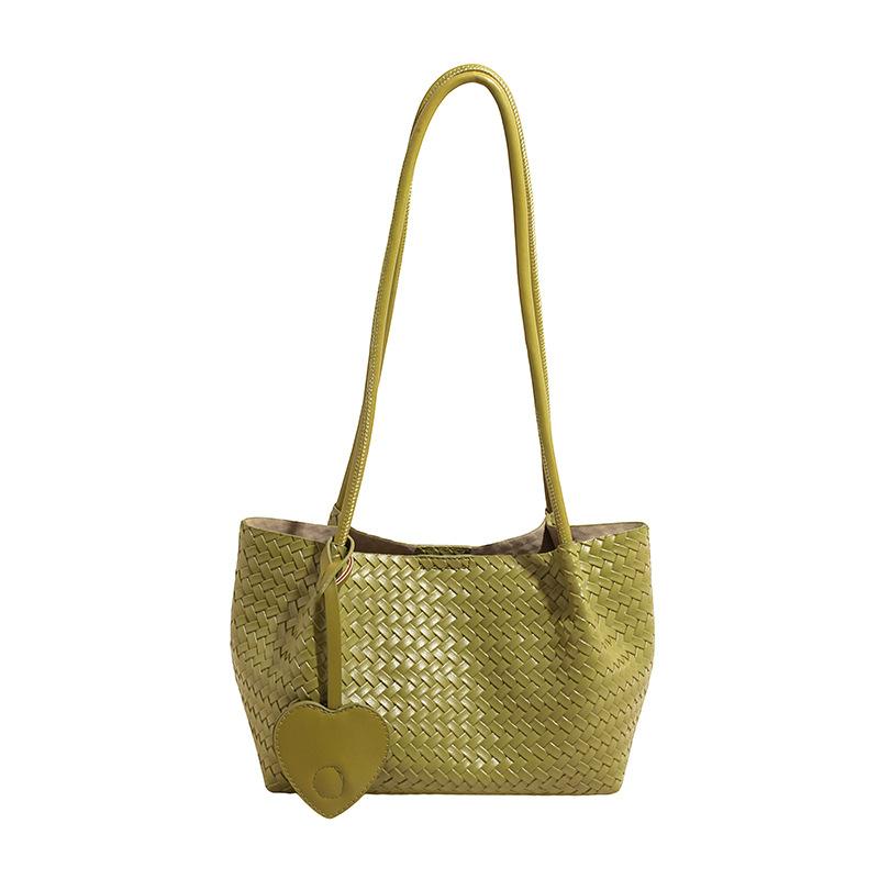 Woven Texture Shoulder Bag with Long Handle and Soft Structure for Summer Casual Wear