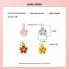 S999 Sterling Silver Heart Flower Drip Pendant Charm for DIY Bracelet Necklace Jewelry