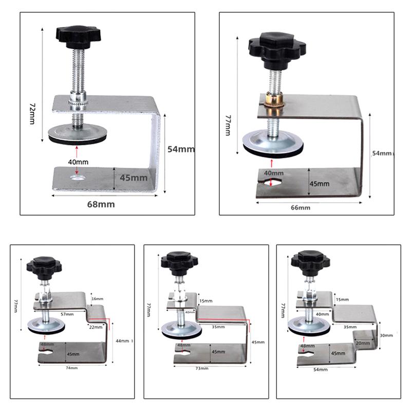 Drawer Panel Clips Clamp Woodworking Drawer Front Clamp G-Clamps Stainless Steel Cabinet Hardwares Installation Clamps