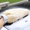 1 Stück Auto-Reinigungshandschuh doppelseitiger Fleece Große Handfläche Fusselfreies Auto-Reinigungszubehör Auto-Fleece-Waschhandschuhe für Automobile
