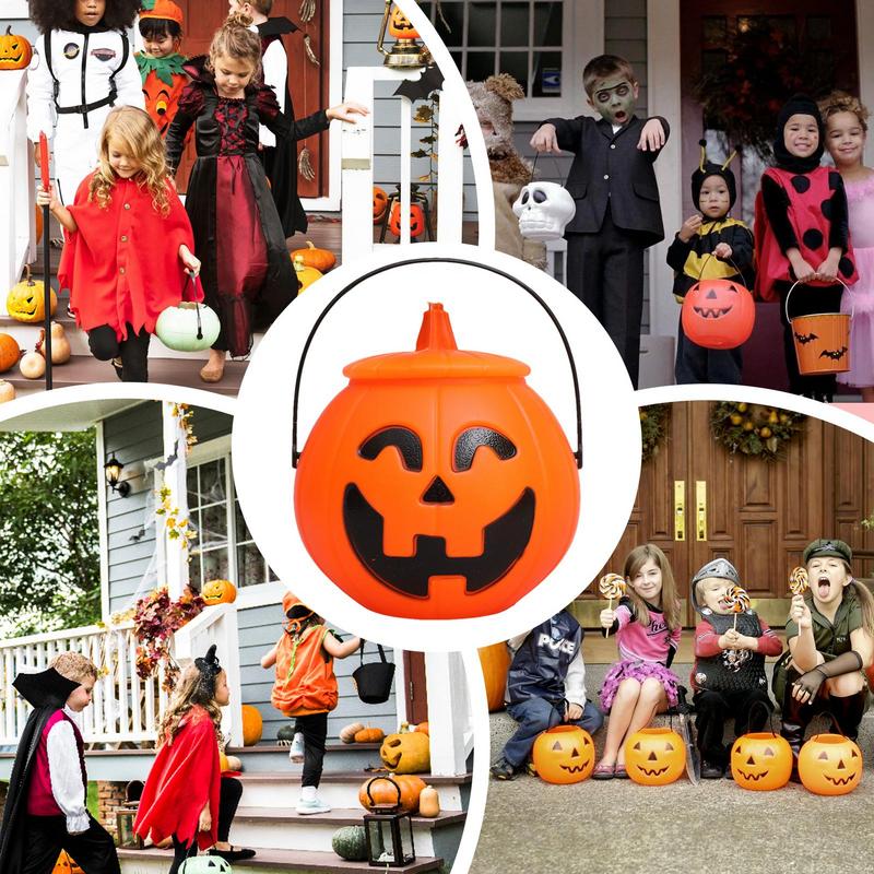 Pumpkin Bucket Halloween Goodies Bucket Mini Basket Trick Or Treat Buckets For Snack Desktop Decor Home Decoration Props