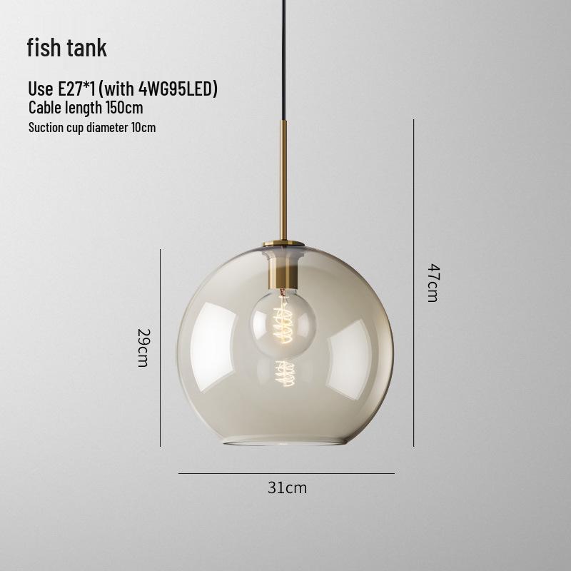 Nordic Industrial Glass Pendant Light for Cafe/Bar