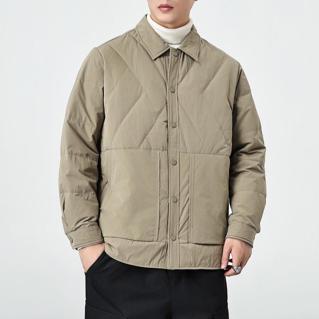 Men's Winter White Duck Down Lightweight Casual Jacket - New Loose Fit, Warm, Versatile, Trendy Style, Plus Size Available