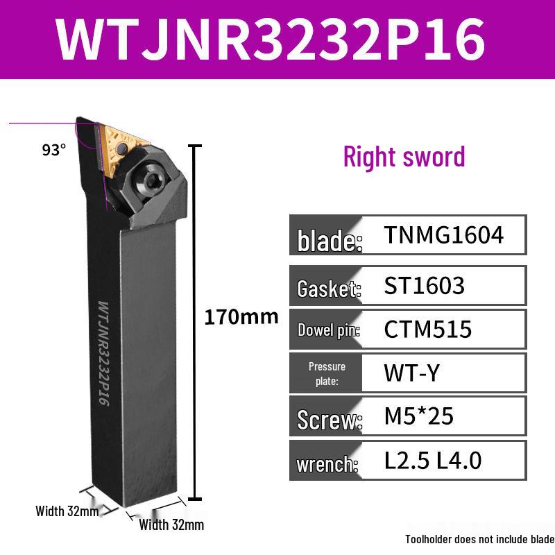 CNC Tool Holder: Peach-Shaped Face Turning Tool MWLNR/MTJNR20