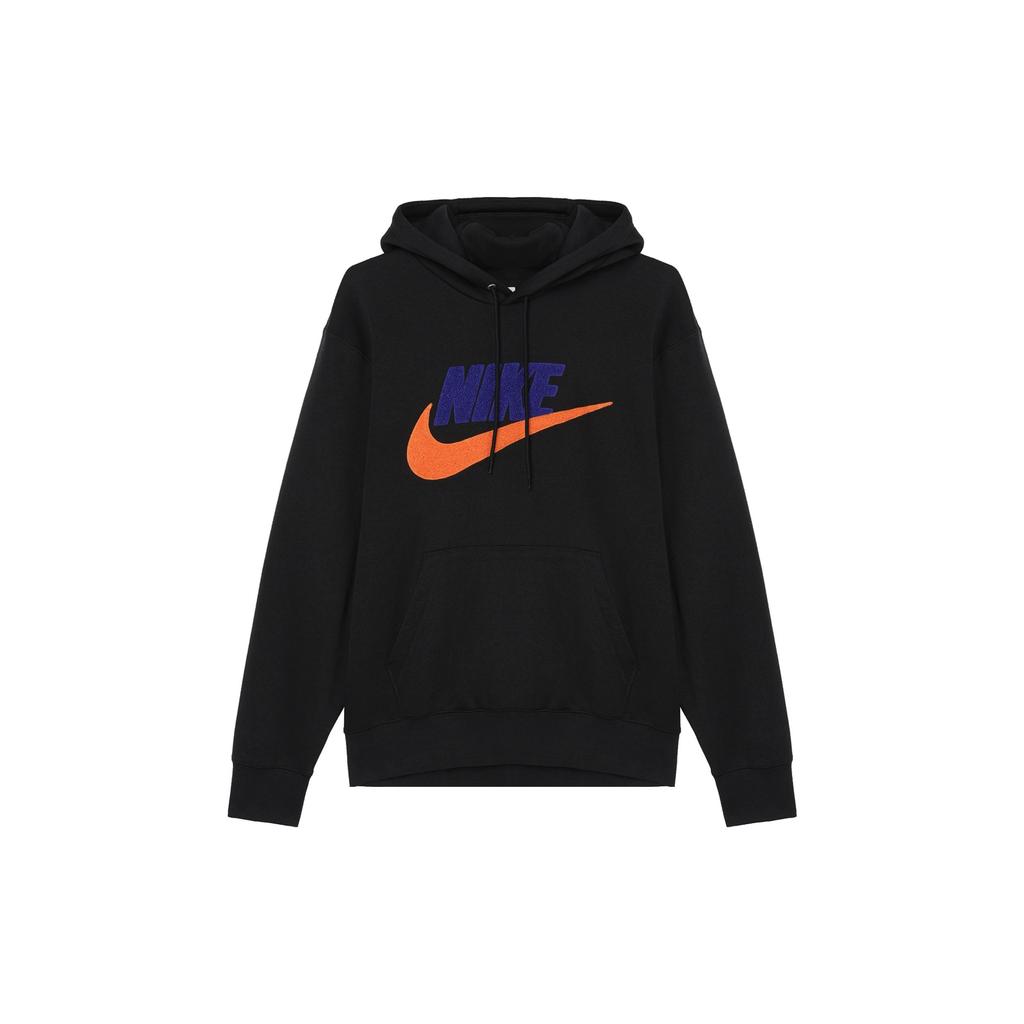Nike Club Fleece Letter Logo Print Long Sleeve Fleece Hoodie Men Hoodies Black FN3105-010