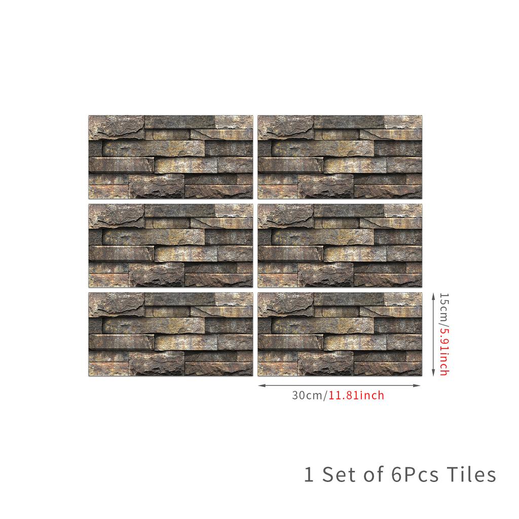 Retro Pvc Tile Wall Sticker Self-Adhesive Living Room Kitchen Waterproof And Moisture-Proof Wall Decoration Self-Sticker Wallpaper