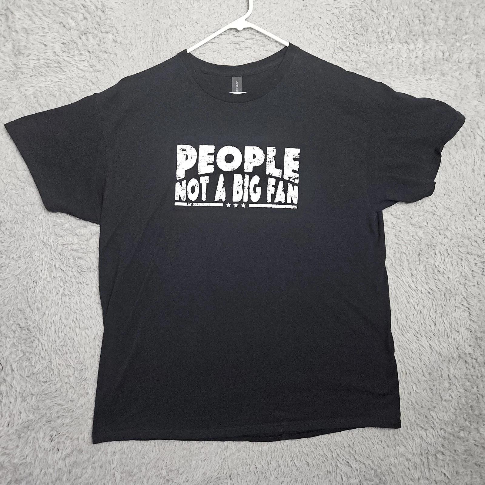Funny 100% Cotton T-shirt Mens Tees Top People Not a Big Fan Black Cotton XL Antisocial Loner Punk Rock XL