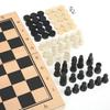 3‑In‑1 Wooden Chess Checkers   Folding Portable Interactive Chess Board Toy