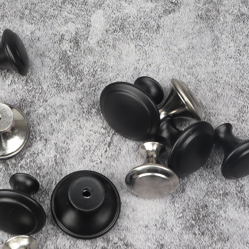 304 Stainless Steel Black Round Single Hole Drawer Handle