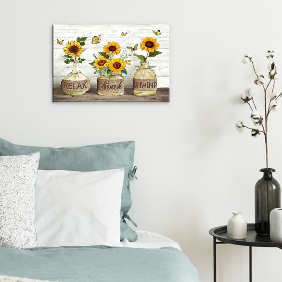 1 Set Decorative Painting Exquisite Floral Pattern Wall Art Hanging Painting Farmhouse Holiday Decor