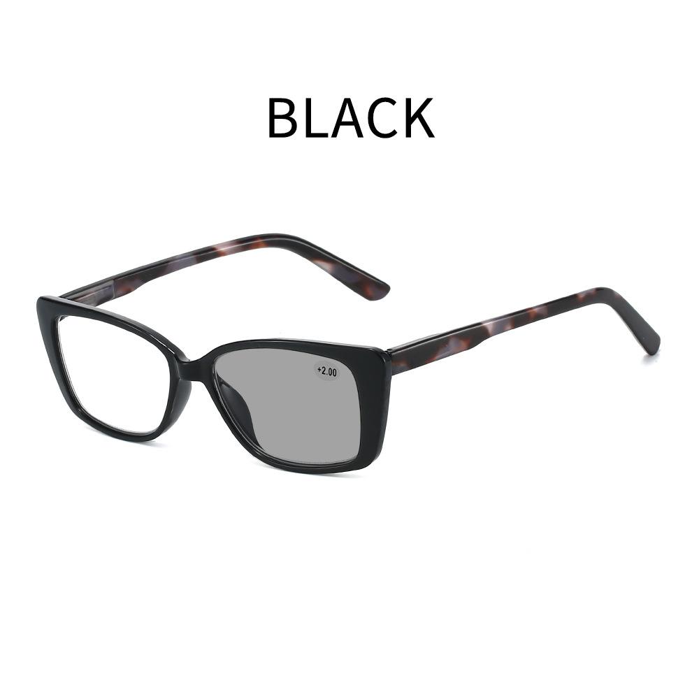 Fashion New Anti-blue Light Photochromic Farsightedness Glasses Square Frame Outdoor Color-changing Presbyopia Glasses +3.5+4.0