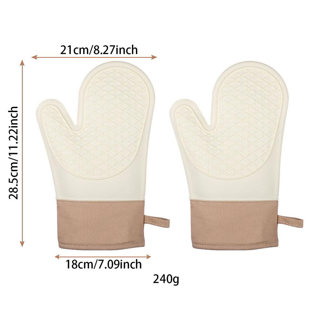 2pcs Silicone Gloves Thickened Insulation Gloves Anti Slip Anti Scald Oven Gloves Kitchen Baking ToolS