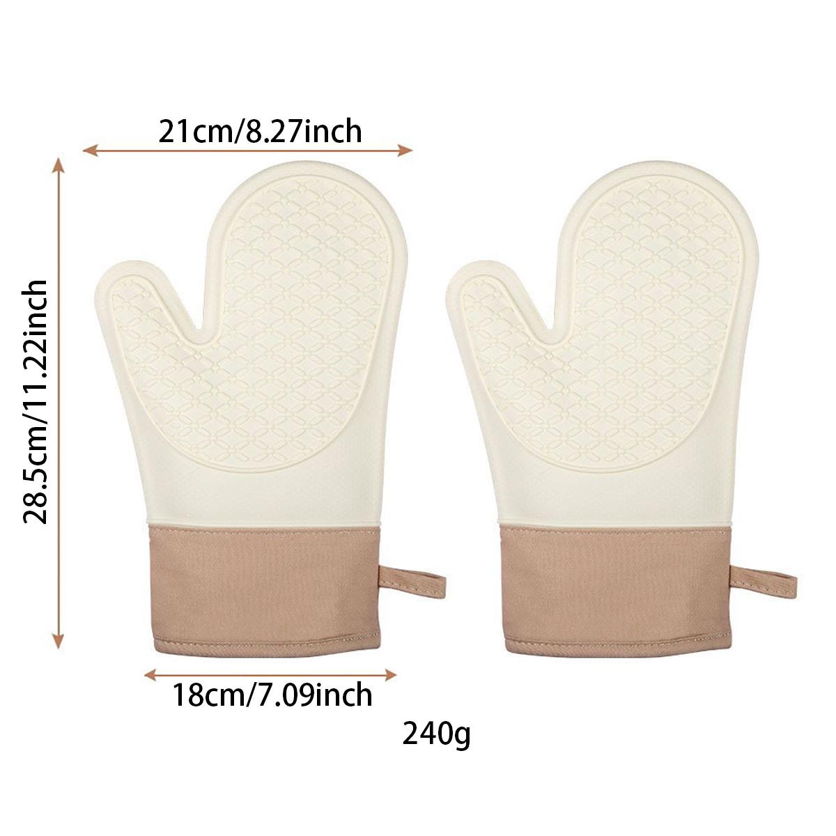 

Thickened Silicone Oven Gloves Anti Slip Heat Resistant Kitchen Mitts Insulation Baking Anti Scald Microwave Handle Protector