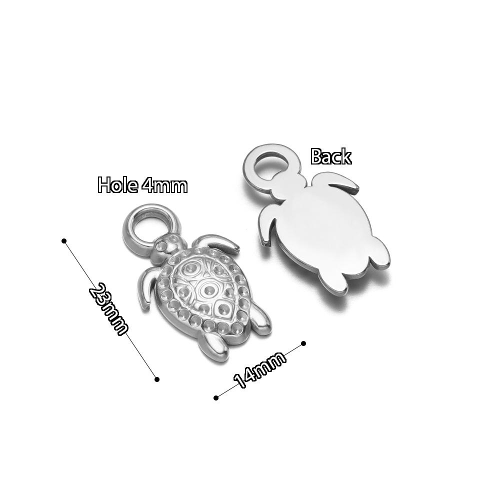 5Pcs Summer Ocean Dolphin Seahorse Crab Turtles Stainless Steel Pendant for DIY Earrings Making Necklace Bracelet Accessories