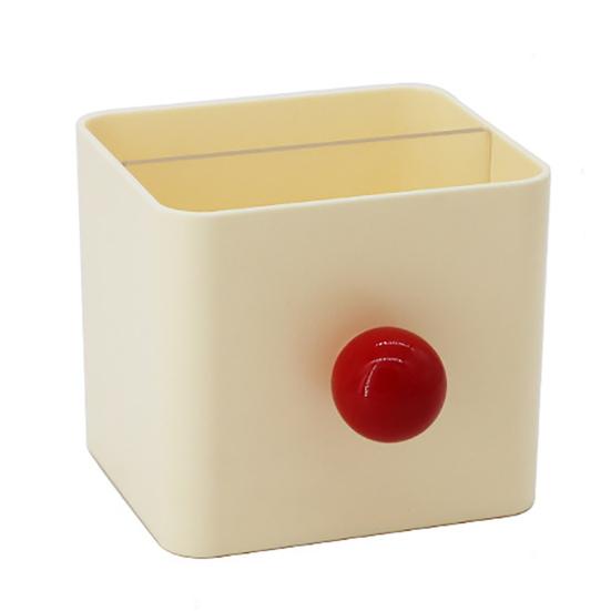 

Пластиковый держатель для ручек с 2 отделениями Многофункциональный органайзер для макияжа большой емкости для кистей Карандаш для бровей Губная помада Настольные канцелярские принадлежности белый