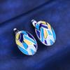 KNIKOO Blue Clip Earrings For Women Fashion Stud Earrings Jewelry For Wedding Party Gifts