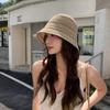 Knitted Fisherman Hat Wide Brim Hollow Beach Cap Casual Sun Hat