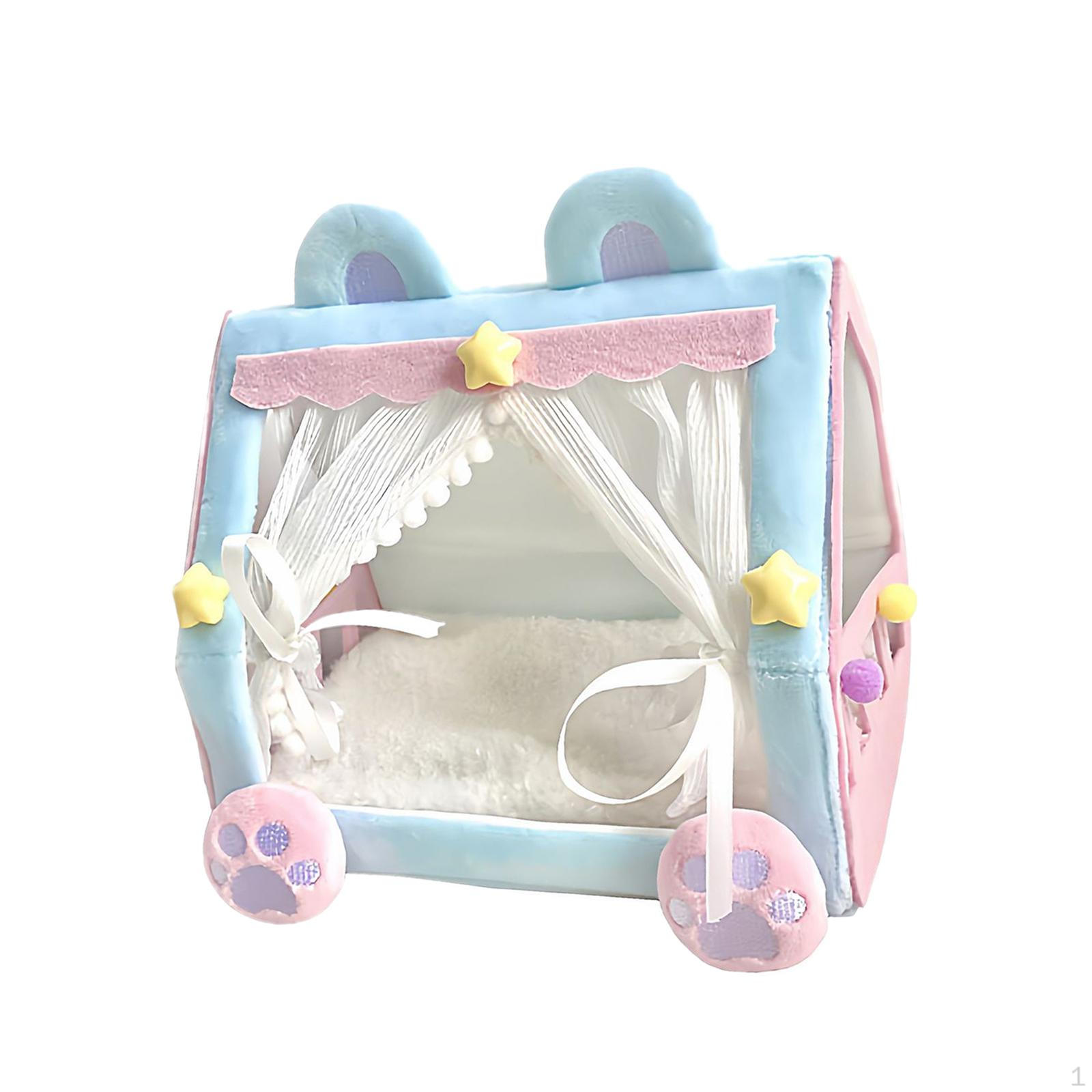 

Doll Tent Bed Miniature Furniture,Comfort,Desktop Ornament for 10cm Dolls Pretend Play Portable Cute