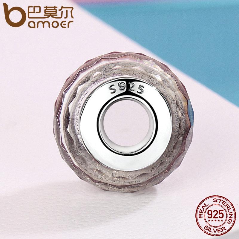BAMOER High Quality 925 Sterling Silver European Pattern Murano Glass Charm Beads Fit Women Bracelet