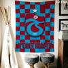 Name Benutzerdefiniert Trabzonspor Logo Wandteppich Ästhetischer Wandbehang Gedruckter Stoffdecke Dekorative Wandteppiche für Schlafzimmer Wohnzimmer Heimdekoration