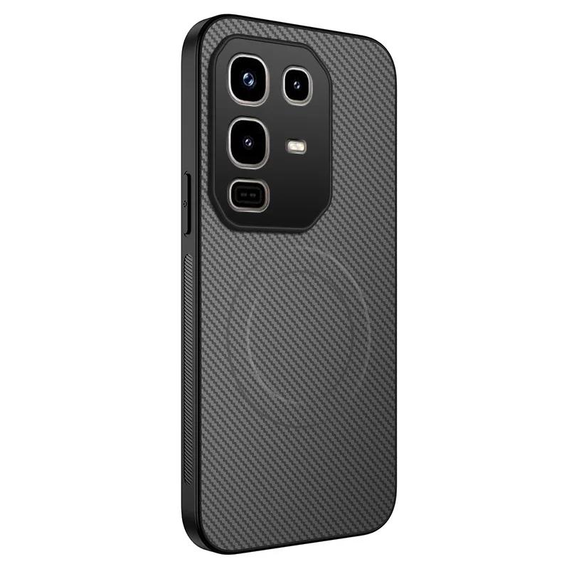 Carbon Fiber Pattern Silicone Phone Case For Infinix 50S Note 50 Pro Plus 50X 5G 4G Magnetic Wireless Charging Soft Cover Cases