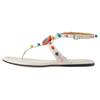 Leather One Strap Sandals Women's Ecru 746031 BKO00 9049