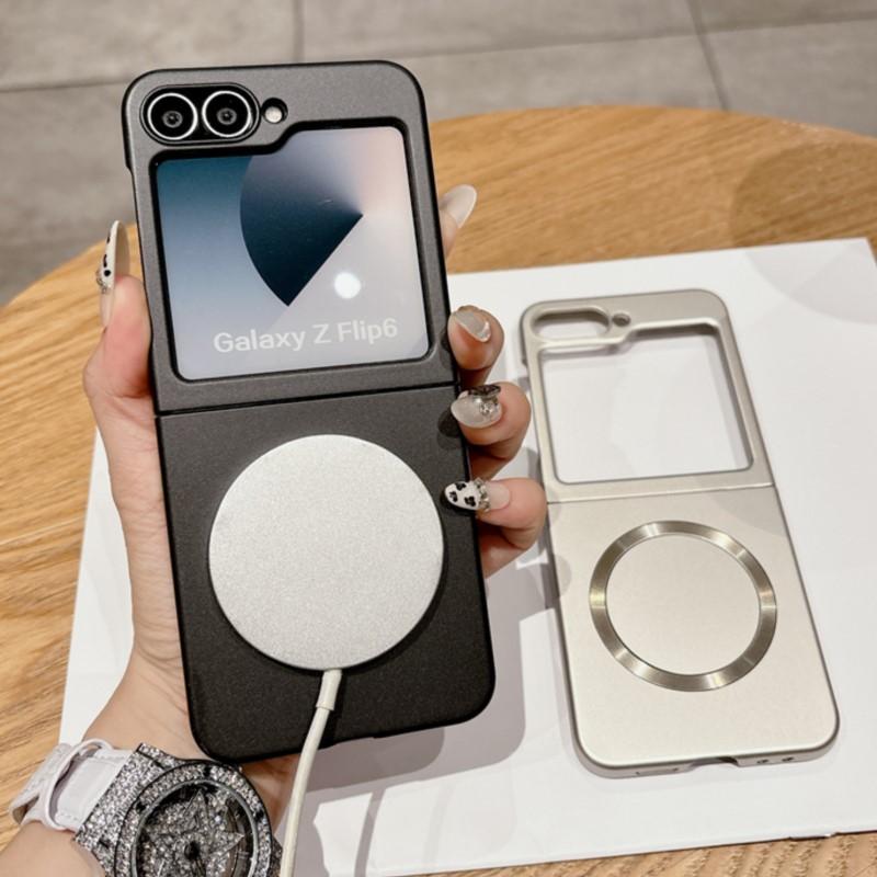 Luxury Matte Hard Case for Magsafe Magnetic for Samsung Galaxy Z Flip 7 6 5 4 3 Zflip 7 Shockproof Wireless Charge Thin Cover