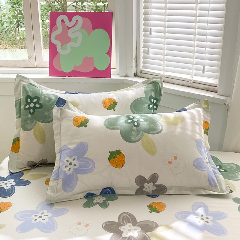 Cotton Pillowcases: Pure Cotton, Simple Style for Home, Dorms, Single & Double Rooms (Single/Pair)