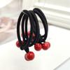Children's Knotted Red Bead Elastic Hair Tie - Gentle On Hair, Small Size