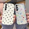 Love Heart Wavy Edge Phone Case For Samsung Galaxy S25 Ultra S24 S21 S20 FE S23 S22 Plus A55 A15 A54 A34 A53 A35 A14 A32 Cover