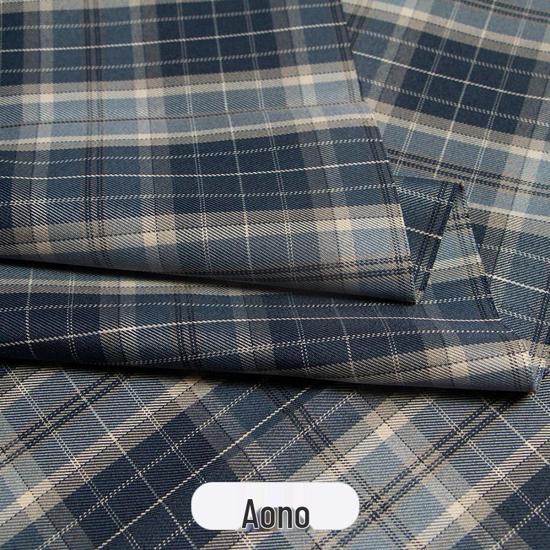 Japanese Plaid Pleated Skirt Fabric - Yarn-Dyed Polyester for DIY Scrunchies & Crafts