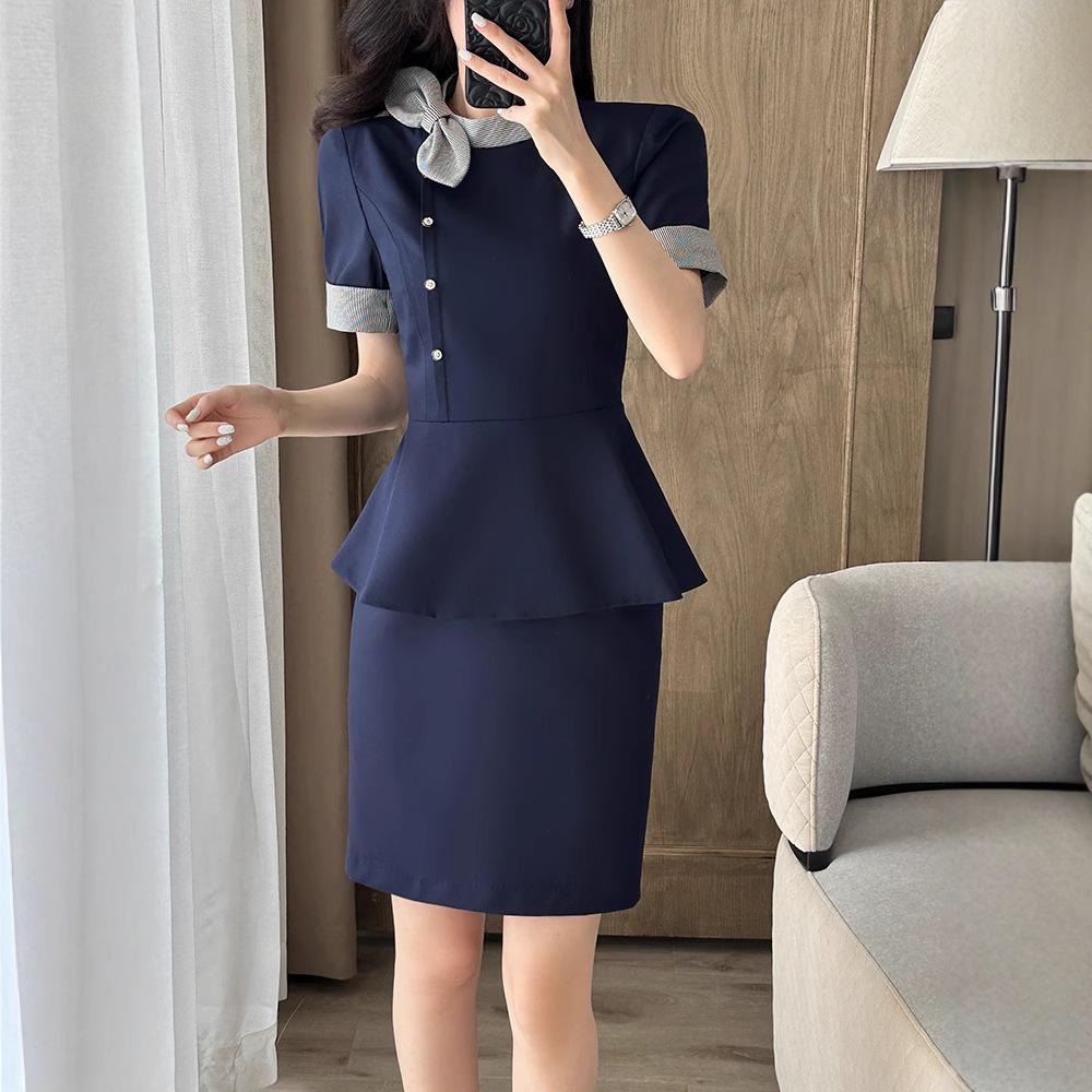Women's High-End Professional Salon & Hotel Reception Summer Workwear Set