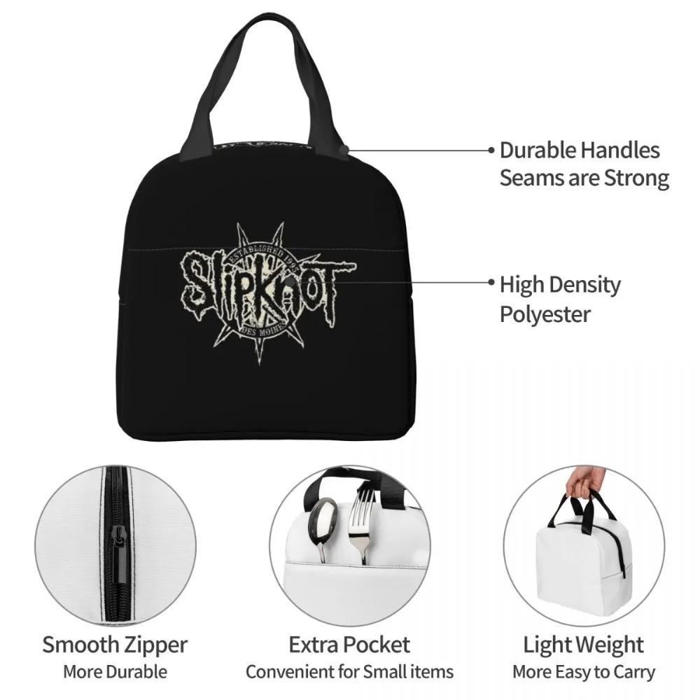 S-Slipknots Heavy Mental Music Insulated Lunch Bag for Women Office Cooler Thermal Food Box Tote Portable Lunch Boxes Container