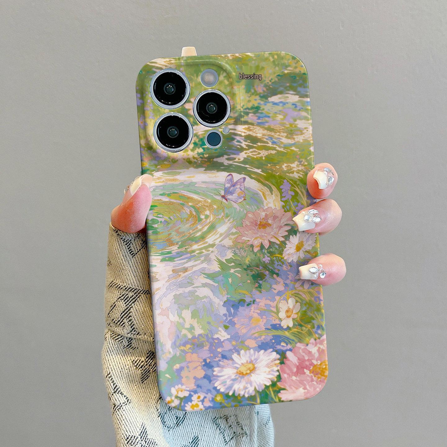

Wavy Flower Creative Phone Case for iPhone 17 Pro Max, Protective Covers for iPhone 14-16, Cartoon Design. iPhone 7 Plus/8 Plus