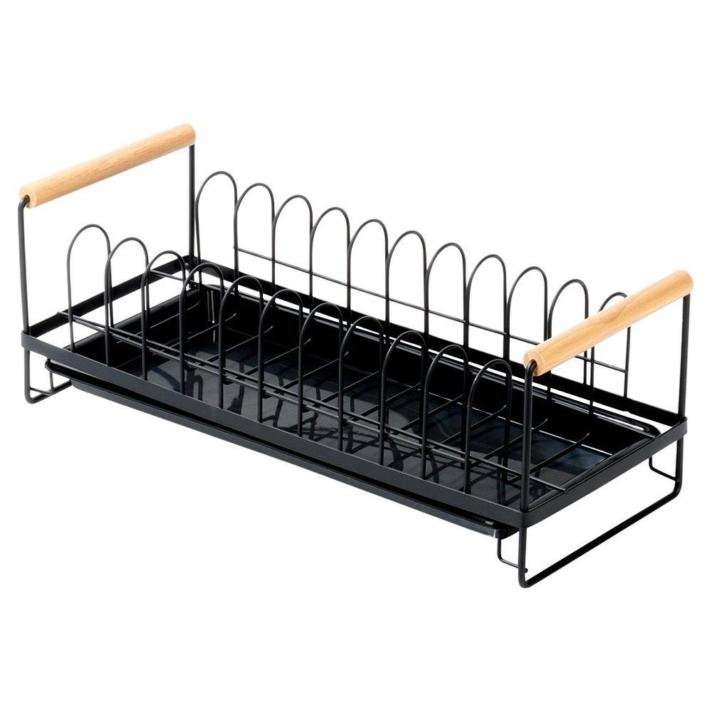 Dish Drainer Plate Stand Lids Metal Black
