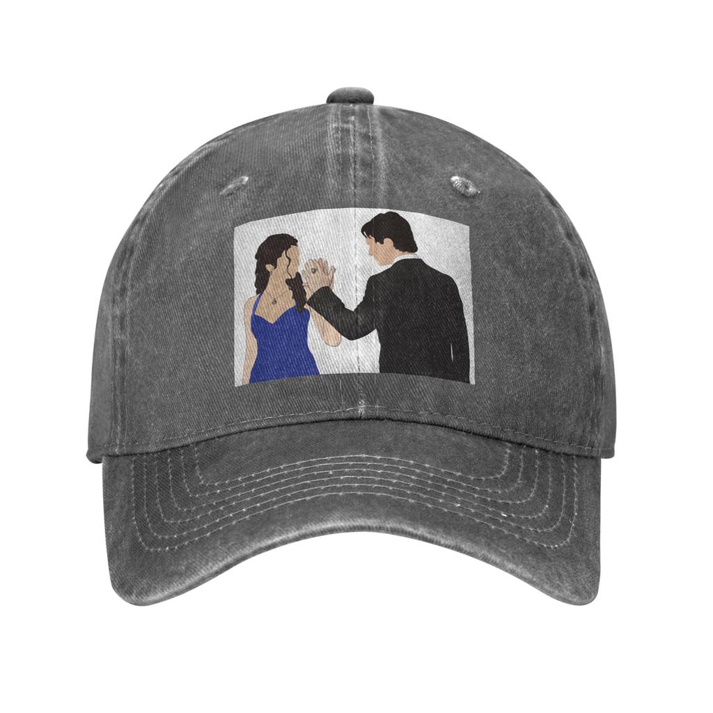 The Vampire Diaries Damon Salvatore And Elena Denim Fabric Cap Casual Baseball Caps Adjustable Hat Summer Unisex Baseball Hats
