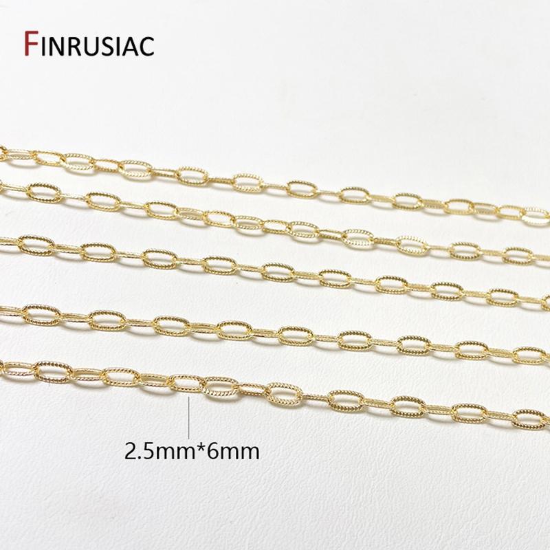

Trendy Cuban Chain For Jewelry Making DIY Jewelry Crafts 14K Real Gold Plated Chain Spool Bracelet Necklace Making Supplies Length 1 meter