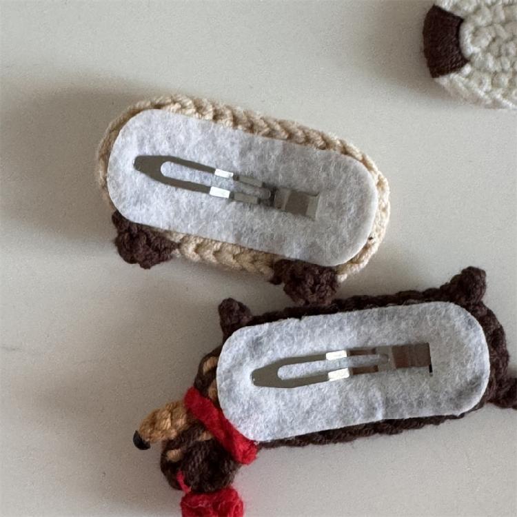 1PC Eye Catching Crochet Yarn Hair Clip for Kids and Adults Fun and Cartoon Pet Cats Designs for Kids and Adults