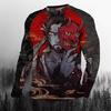Super Cool Vintage Japanese Samurai Men's T-shirt O-Neck Cotton Men's Clothing Oversized Casual Long Sleeve Tops 3D Printed T Shirts