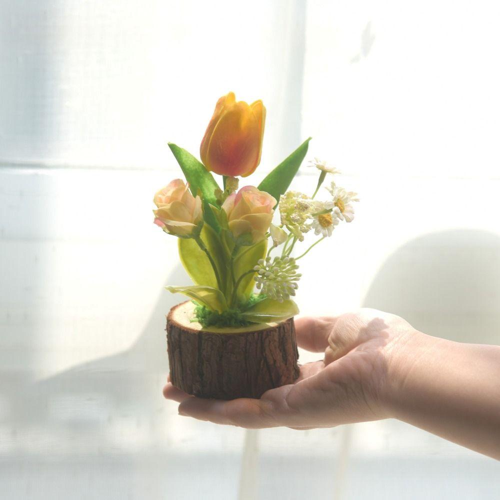 Fake Flowers Artificial Tulip Potted Green Plants Simulation Flower  Valentine's Day