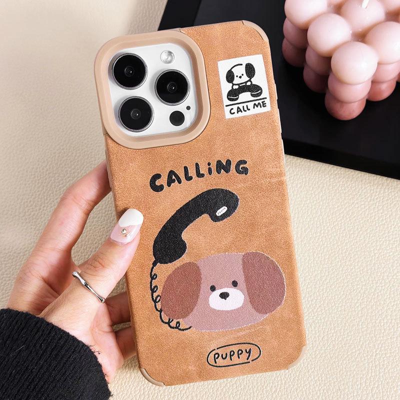 Zhitai Etui Skórzane na iPhone 16: Kreatywny kreskówkowy design dla iPhone 15 Pro Max, 14 Pro, 13, 12 i 11.