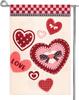 Valentines Day Garden Ag, 18 X 12 Inch Double Sided Happy Valentines Day Banner for Outside Love Heart Garden Ag for Out EEL
