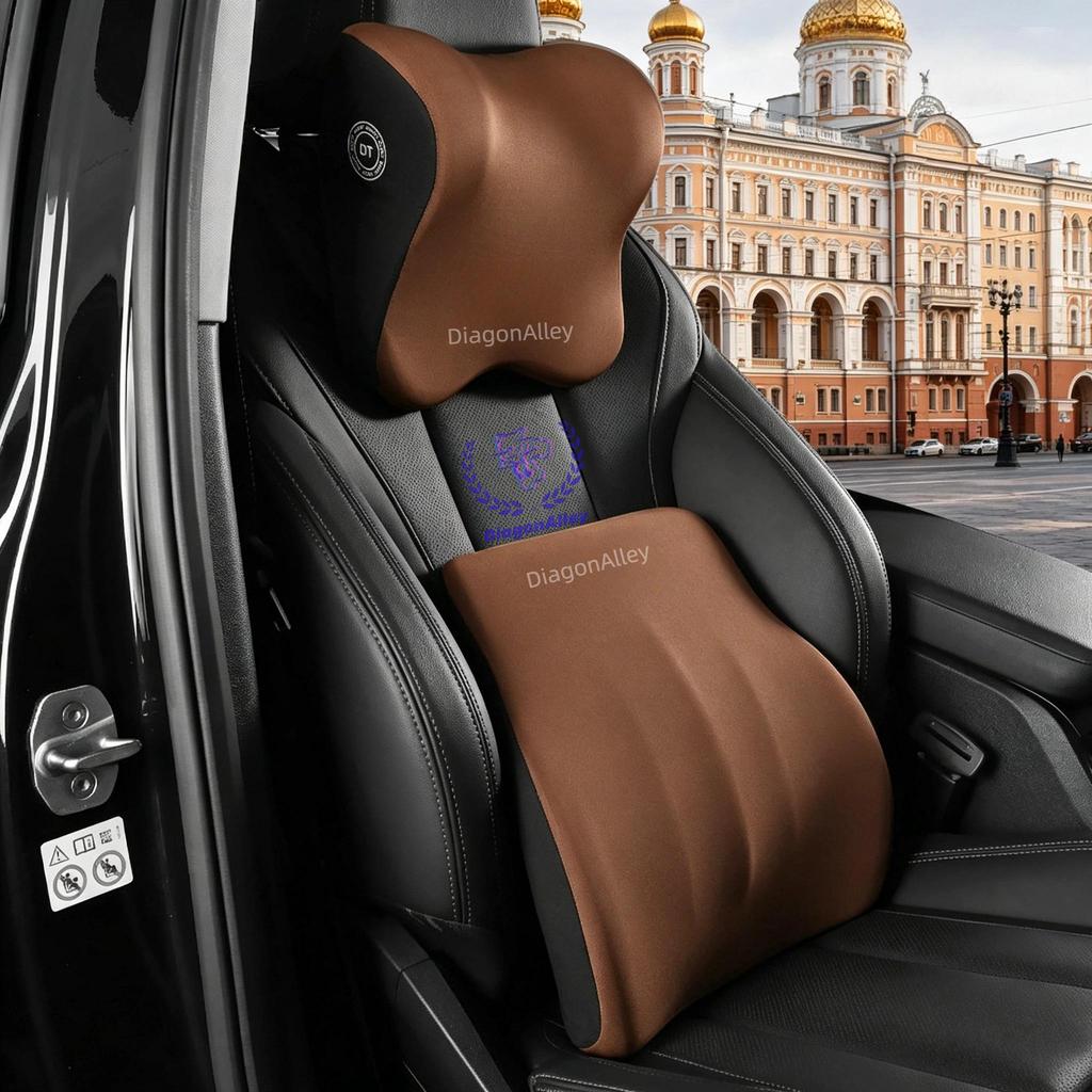 1/2PCS Car Headrest and Lumbar Support Neck Pillow Set Automotive Memory Foam Office Chair Headrest Fatigue Relief Travel Pillow