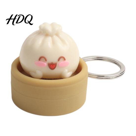Keychain Pendant 1/2/3Pcs Stress Relief Toy Mini Steamer Bun School Bag Decoration Soft Elastic Squeeze Decompression