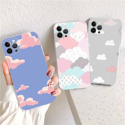 Funda de Teléfono de Dibujos Animados Nubes Lindas Para iPhone XR X XS Max 14 13 Pro Max 11 12 Mini 6 7 8 plus SE 2020 Cubierta con Impresión