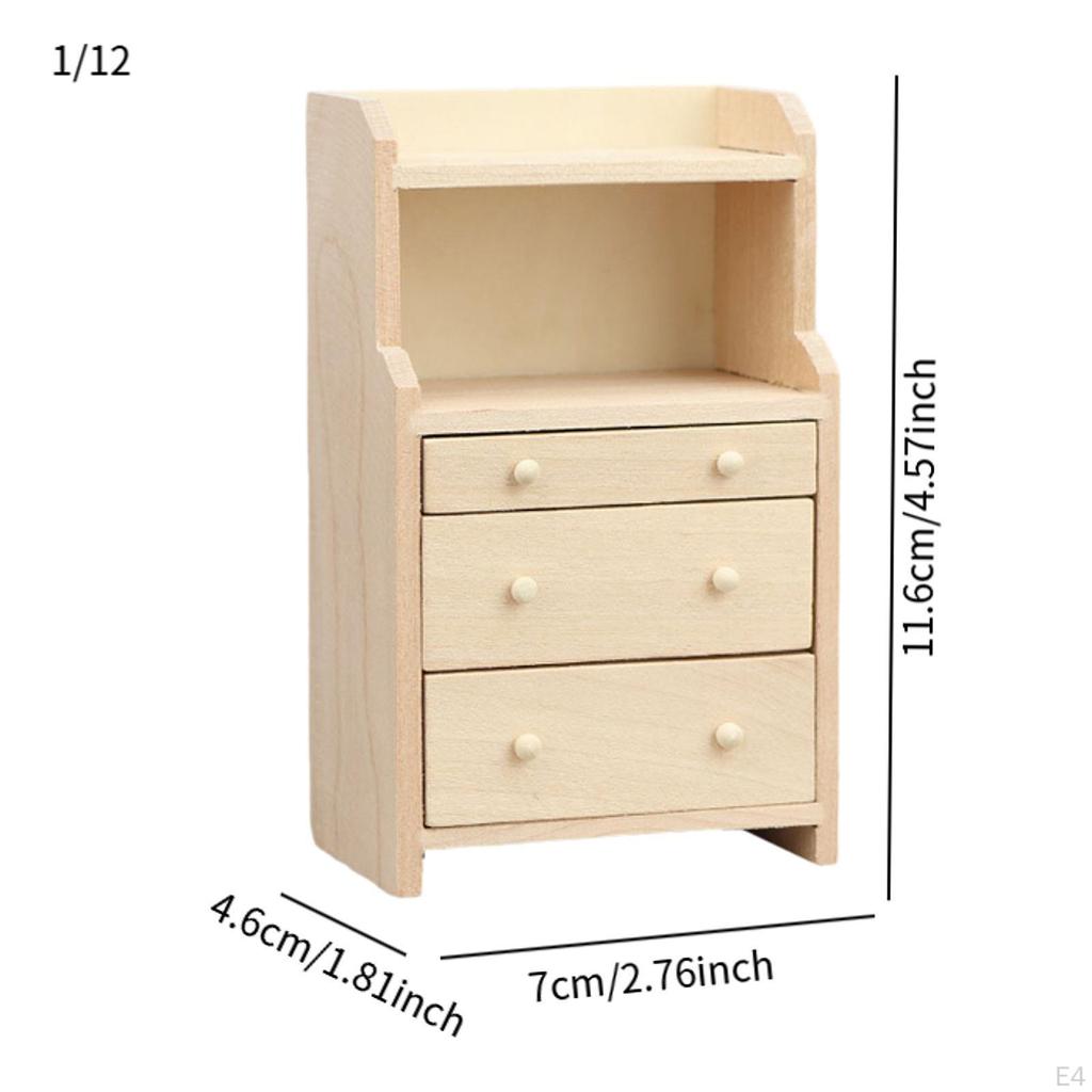 1/12 Dollhouse Cabinet Simulation Accessories Toy Mini Model Wooden Furniture for Home