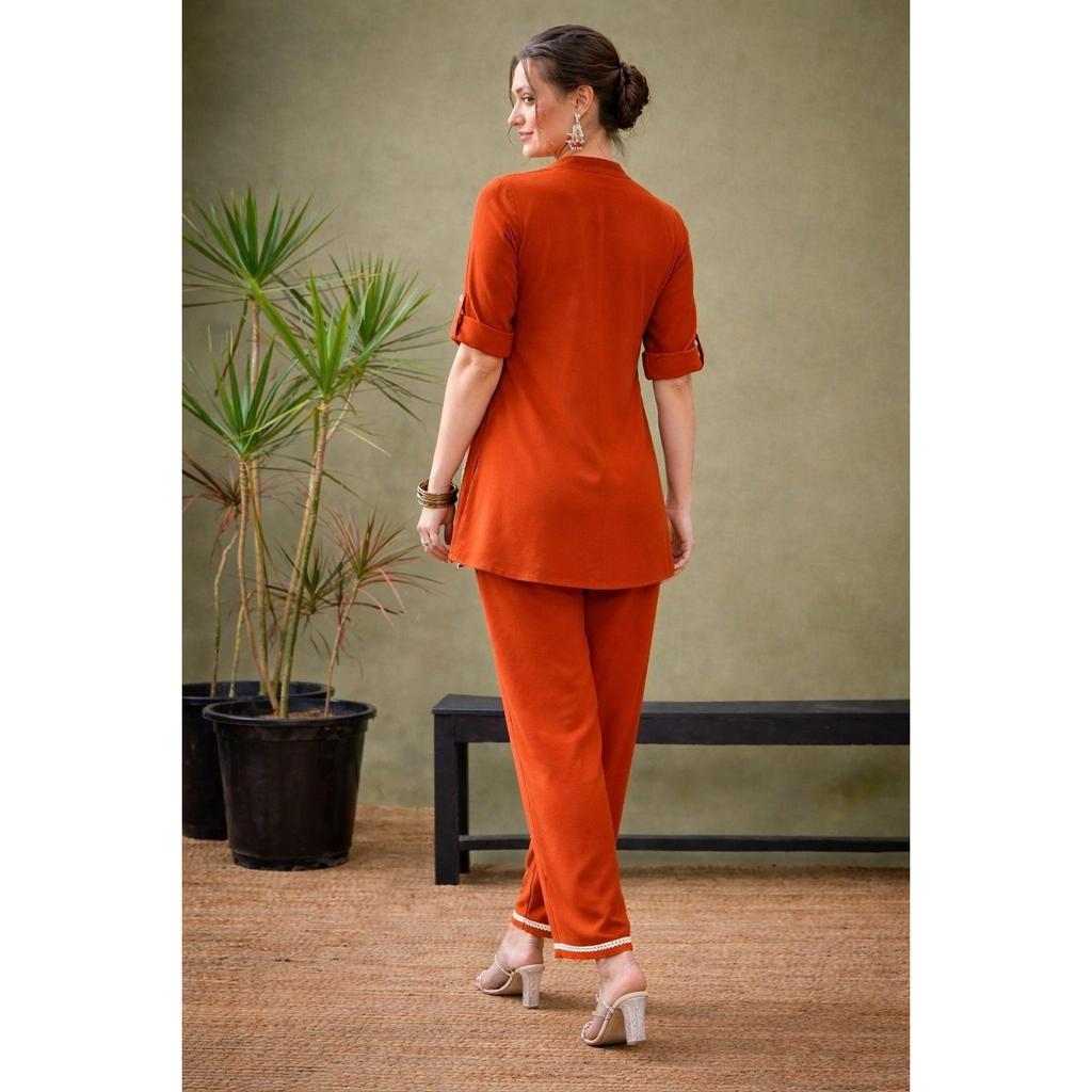 Indian Women Party Wear Ethnic Kurti Cord Set Bollywood Top Tunic Kurta Pant Set