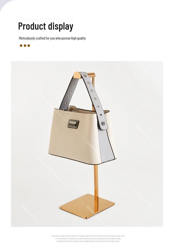 Stainless Steel Floor Standing Handbag Display Rack for Men’s & Women’s Bags